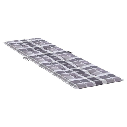 Solsängsdyna grått rutmönster (75+105)x50x4 cm