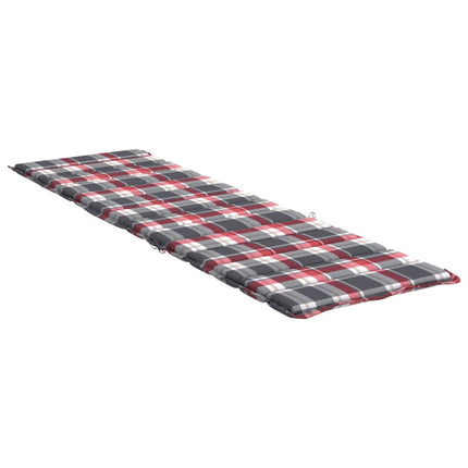 Solsängsdyna rödrutig 200x70x3 cm oxfordtyg