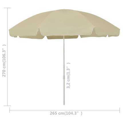 Strandparasoll sandgul 300 cm