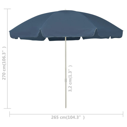 Strandparasoll blå 300 cm