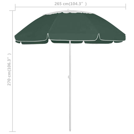 Strandparasoll grön 300 cm