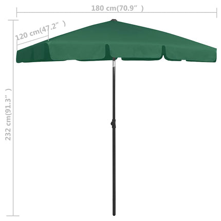 Strandparasoll grön 180x120 cm