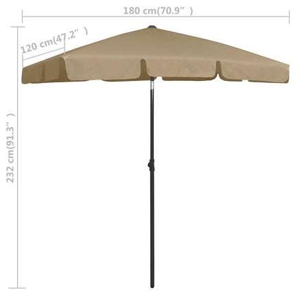 Strandparasoll taupe 180x120 cm