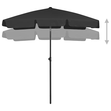 Strandparasoll svart 180x120 cm