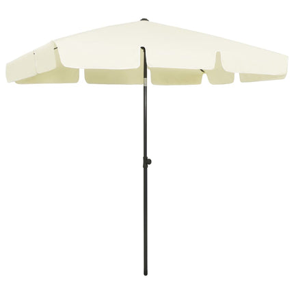 Strandparasoll sandgul 200x125 cm