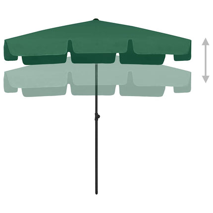 Strandparasoll grön 200x125 cm