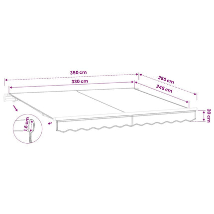 Ersättningstyg för markis brun 350x250 cm polyester
