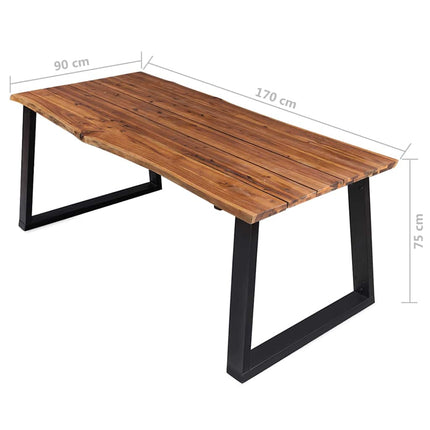 Matbord 170x90x75 cm massivt akaciaträ