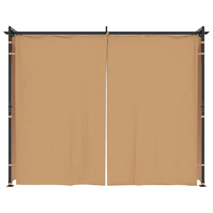 Paviljong med draperier 3x3 m taupe stål