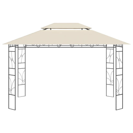 Paviljong 4x3x2,7 m gräddvit 160 g/m²