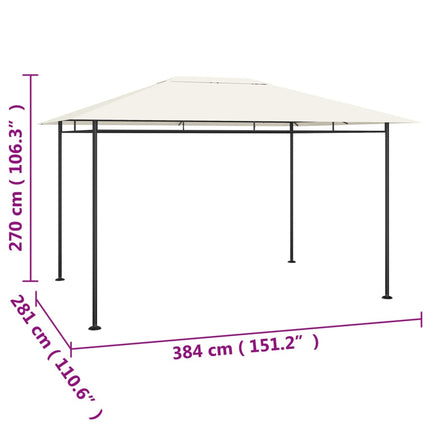Paviljong 384x281x270 cm gräddvit 180 g/m²
