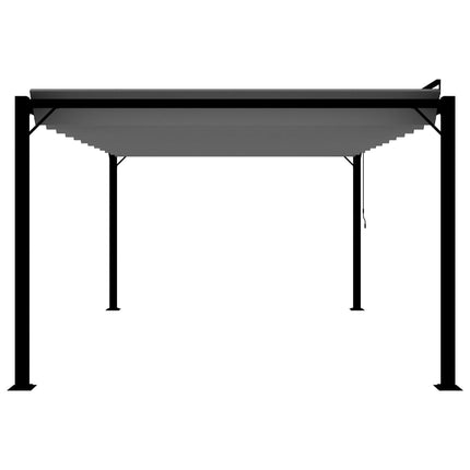 Paviljong med lamelltak 3x4 m antracit tyg och aluminium