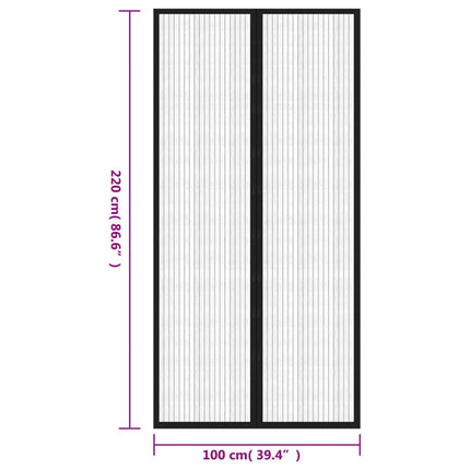 Insektsdraperier 2 st med magneter svart 220x100 cm