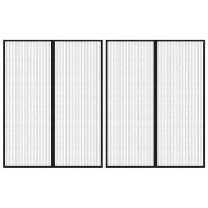 Insektsdraperier 2 st med magneter svart 230x160 cm