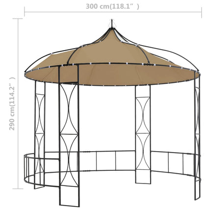Paviljong 300x290 cm taupe rund
