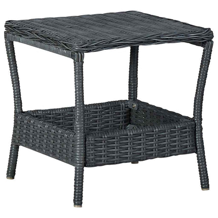Trädgårdsbord mörkgrå 45x45x46,5 cm konstrotting