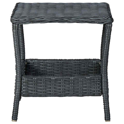 Trädgårdsbord mörkgrå 45x45x46,5 cm konstrotting