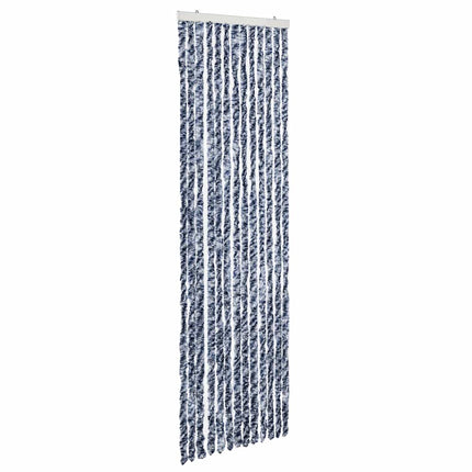 Insektsdraperi blå och vit 56x200 cm chenille