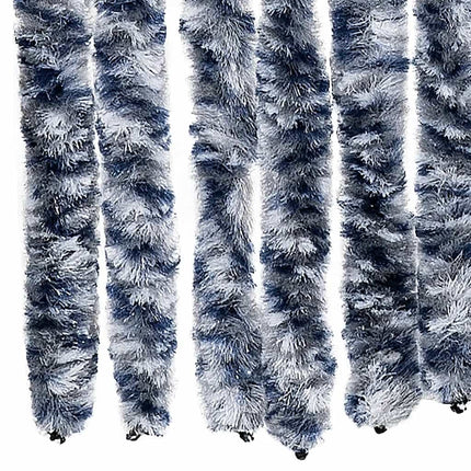 Insektsdraperi blå och vit 56x200 cm chenille
