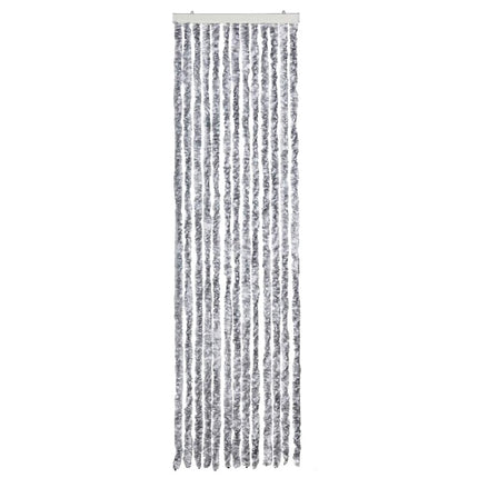Insektsdraperi vit och grå 56x200 cm chenille