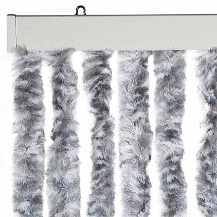 Insektsdraperi vit och grå 56x200 cm chenille