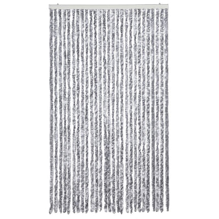 Insektsdraperi vit och grå 118x220 cm chenille