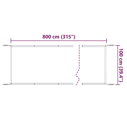 Markis vertikal terrakotta 100x800 cm oxfordtyg