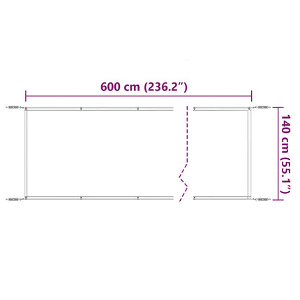 Markis vertikal taupe 140x600 cm oxfordtyg