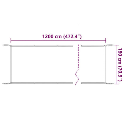 Markis vertikal blå 180x1200 cm oxfordtyg