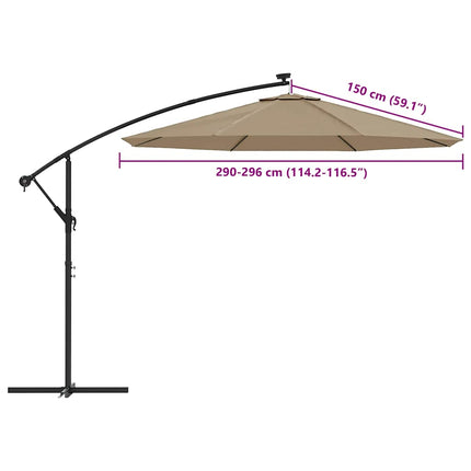 Reservtyg för frihängande parasoll taupe 300 cm