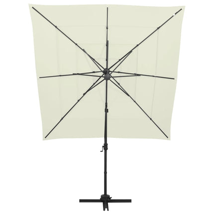 Trädgårdsparasoll med ventilation och stång sand 250x250 cm