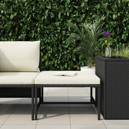 Fotpall till modulsoffa med dyna svart konstrotting
