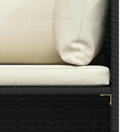Fotpall till modulsoffa med dyna svart konstrotting