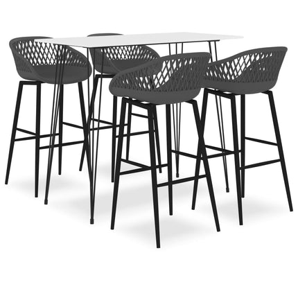Bargrupp 5 delar vit och grå