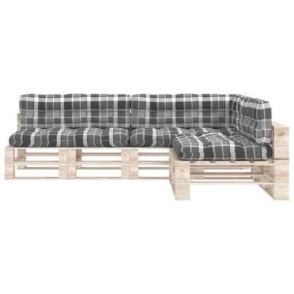 Dynor till pallsoffa 7 st grått rutmönster