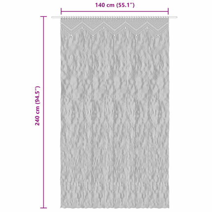 Gardin makramé taupe 140x240 cm bomull