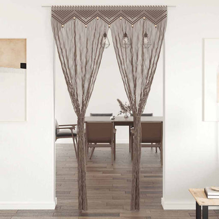 Gardin makramé taupe 140x240 cm bomull
