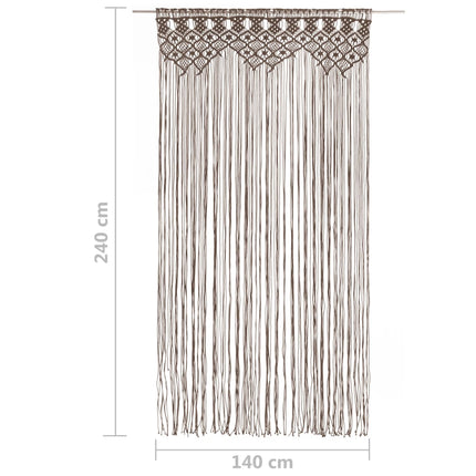 Gardin makramé taupe 140x240 cm bomull