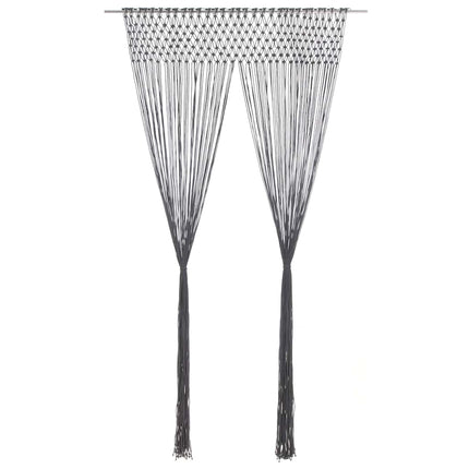 Gardin makramé antracit 140x240 cm bomull