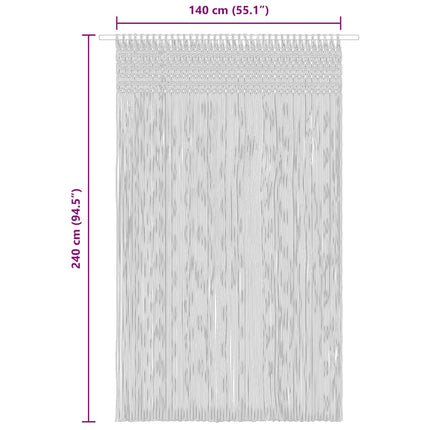 Gardin makramé antracit 140x240 cm bomull