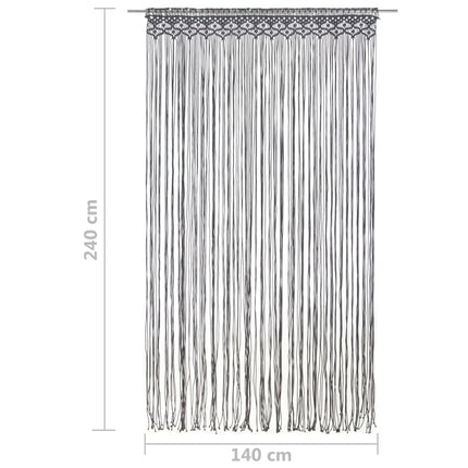 Gardin makramé antracit 140x240 cm bomull