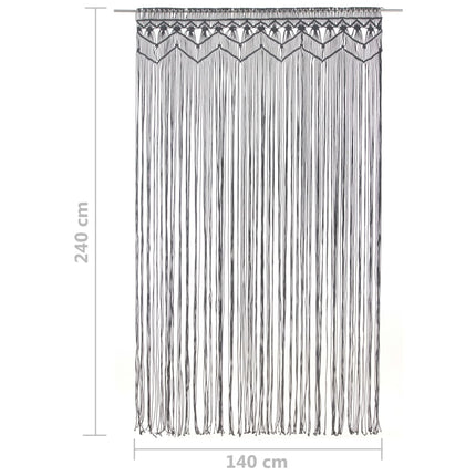 Gardin makramé antracit 140x240 cm bomull