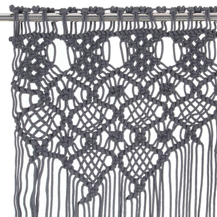 Gardin makramé antracit 140x240 cm bomull