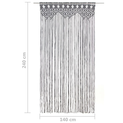 Gardin makramé antracit 140x240 cm bomull