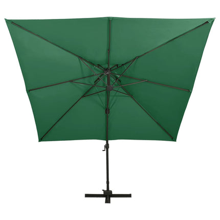 Frihängande trädgårdsparasoll med ventilation 300x300 cm grön