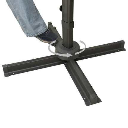 Frihängande trädgårdsparasoll med ventilation grön 400x300 cm
