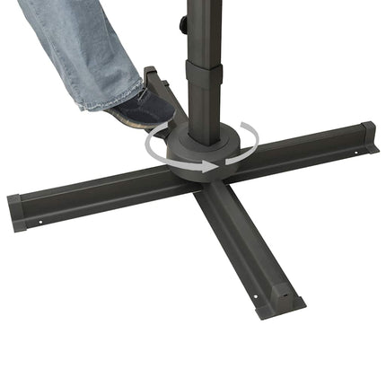 Fribärande trädgårdsparasoll med dubbelt lock antracit 400x300 cm