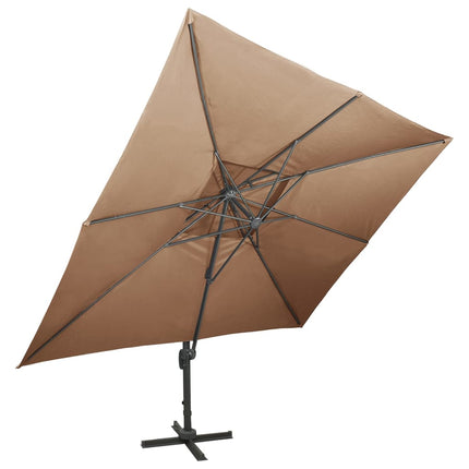 Frihängande trädgårdsparasoll med ventilation taupe 400x300 cm