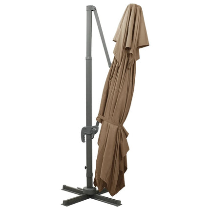 Frihängande trädgårdsparasoll med ventilation taupe 400x300 cm
