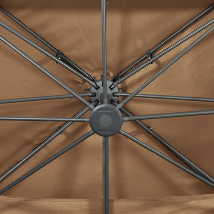 Frihängande trädgårdsparasoll med ventilation taupe 400x300 cm